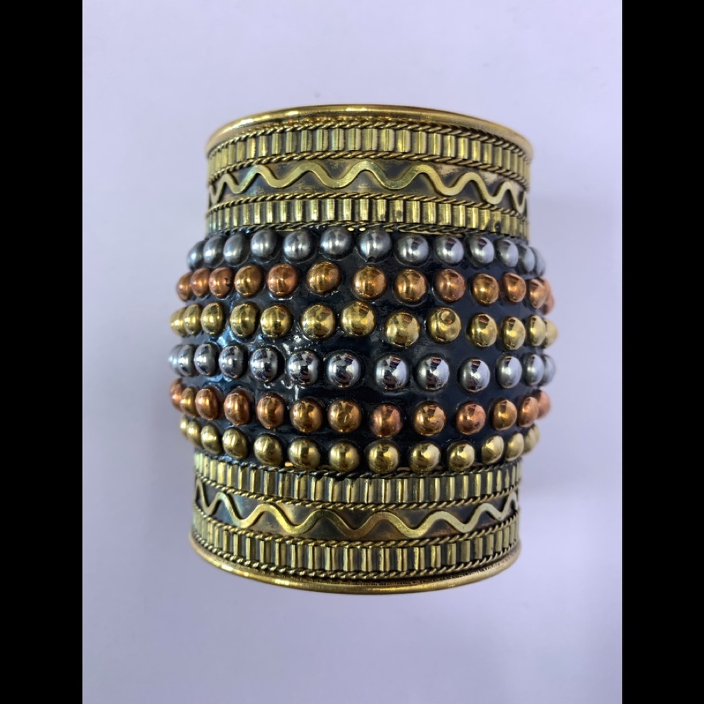Gold bronze silver chunky bracelet